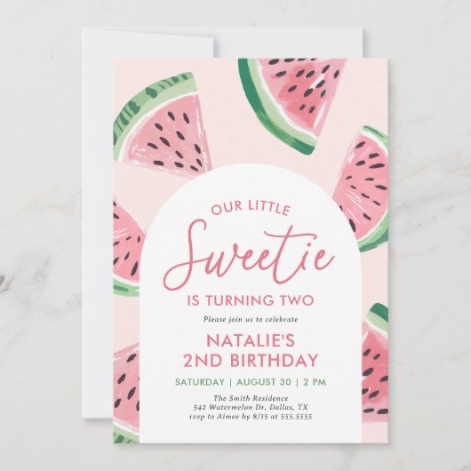 Onze kleine schatje watermeloen verjaardag kaart (Voorkant)