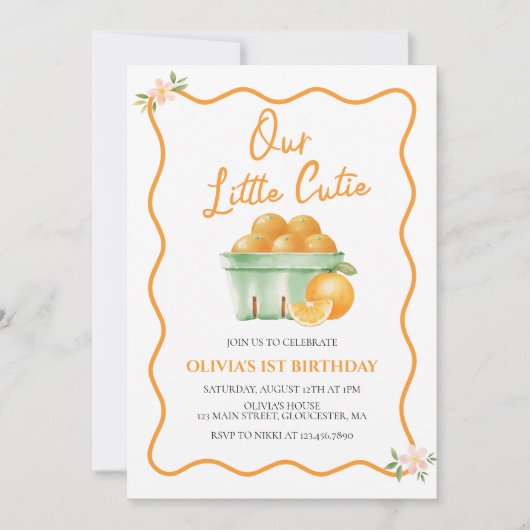 Onze kleine schattige oranje verjaardag kaart (Voorkant)