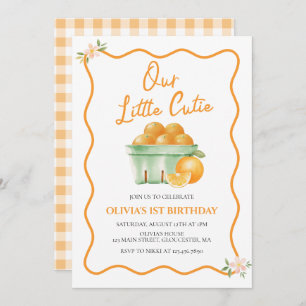 Onze kleine schattige oranje verjaardag kaart