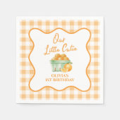 Onze kleine schattige oranje verjaardag servet (Voorkant)