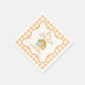 Onze kleine schattige oranje verjaardag servet (Hoek)