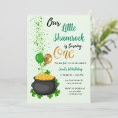 Onze kleine Shamrock wordt één verjaardag Kaart (Staand voorkant)