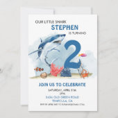 Onze kleine Shark Birthday met Leeftijd Waterverf Kaart (Voorkant)