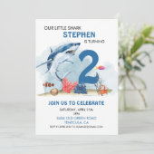 Onze kleine Shark Birthday met Leeftijd Waterverf Kaart (Staand voorkant)