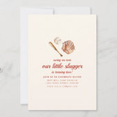 Onze kleine slappe honkbal verjaardag uitnodigen kaart (Voorkant)