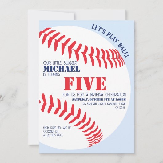 Onze kleine slappe honkbal verjaardagsfeestje kaart (Voorkant)