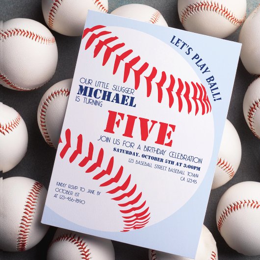 Onze kleine slappe honkbal verjaardagsfeestje kaart