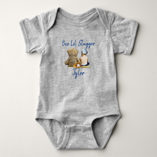 Onze Kleine Slingerende Persoonlijke Baby Jongen Romper (Voorkant)