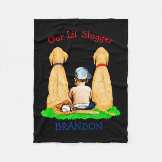 Onze Kleine Slogger Gepersonaliseerd Honkbal Thema Fleece Deken