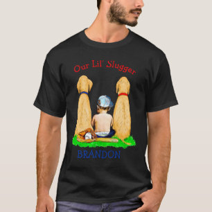 Onze Kleine Slogger Persoonlijke Honkbal Thema Ba T-shirt