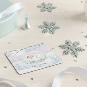 Onze Kleine Sneeuwbaby is op komst Winter Drinkwar Kartonnen Onderzetters