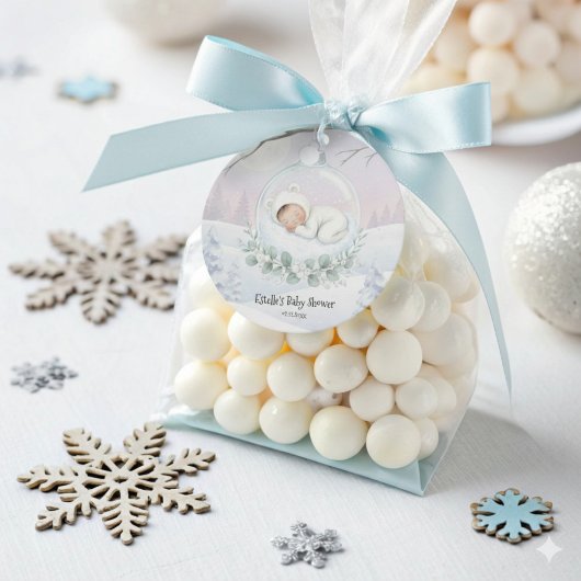 Onze kleine sneeuwbaby is op komst Winter Favor Bedankjes Labels