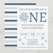 Onze kleine sneeuwvlok is EEN, Kinderen verjaardag Kaart (Voorkant / Achterkant)