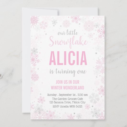 Onze kleine sneeuwvlok | Meisje eerste verjaardag Kaart (Voorkant)
