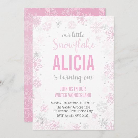 Onze kleine sneeuwvlok | Meisje eerste verjaardag Kaart (Voorkant / Achterkant)