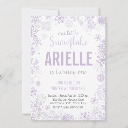 Onze kleine sneeuwvlok | Meisje eerste verjaardag Kaart (Voorkant)