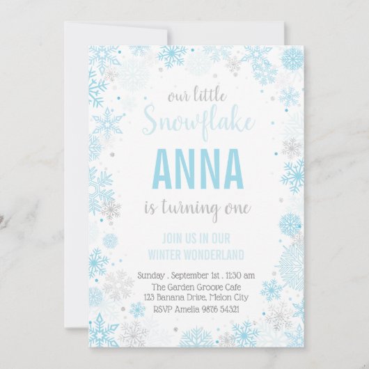Onze kleine sneeuwvlok | Meisje eerste verjaardag Kaart (Voorkant)