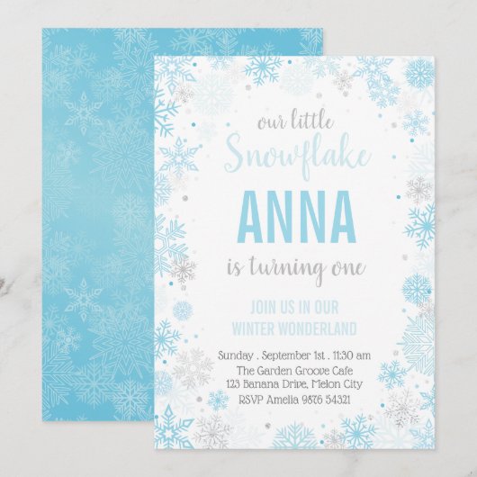 Onze kleine sneeuwvlok | Meisje eerste verjaardag Kaart (Voorkant / Achterkant)