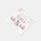 Onze Kleine Sneeuwvlok Meisje Roze Zilver 1e Verja Servet (Hoek)