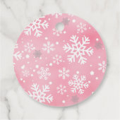 ONZE KLEINE SNEEUWVLOK ROZE 1E VERJAARDAG BEDANKJES LABELS (Achterkant)