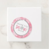 ONZE KLEINE SNEEUWVLOK ROZE 1E VERJAARDAG BEDANKJES LABELS (In situ)