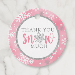 ONZE KLEINE SNEEUWVLOK ROZE 1E VERJAARDAG BEDANKJES LABELS