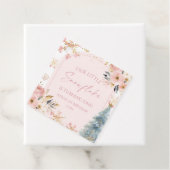 Onze kleine sneeuwvlok roze winter verjaardagsfees bedankjes labels (In situ)