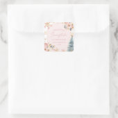 Onze kleine sneeuwvlok roze winter verjaardagsfees vierkante sticker (Tas)