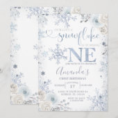 Onze kleine Snowflake Birthday Pastel Floral Kaart (Voorkant / Achterkant)