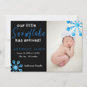 Onze kleine Snowflake maakte geboorteaankondiging Kaart (Voorkant)