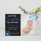 Onze kleine Snowflake maakte geboorteaankondiging Kaart (Staand voorkant)