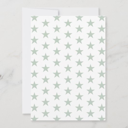 Onze kleine Star Birthday Flat Invitation Sage Kaart (Achterkant)