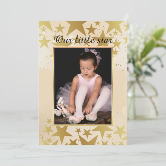 Onze kleine Star-fotouitnodiging Kaart (Staand voorkant)