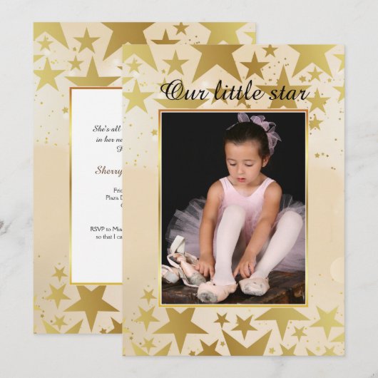 Onze kleine Star-fotouitnodiging Kaart (Voorkant / Achterkant)