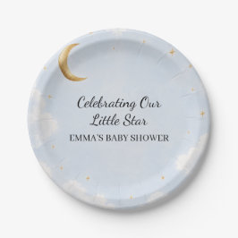 Onze Kleine Ster Baby Shower Vieren Papieren Bordje