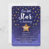 Onze kleine ster draait één 1e verjaardag kaart (Voorkant)