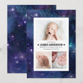 Onze Kleine Ster Waterverf Sterrenstelsel Geboorte Aankondiging (Voorkant / Achterkant)