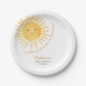 Onze kleine straal van zonneschijn Baby shower Papieren Bordje (Voorkant)