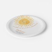 Onze kleine straal van zonneschijn Baby shower Papieren Bordje (Gekanteld)