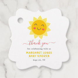 Onze kleine Sunshine Baby shower dank u Bedankjes Labels