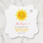 Onze kleine Sunshine Baby shower dank u Bedankjes Labels (Achterkant)