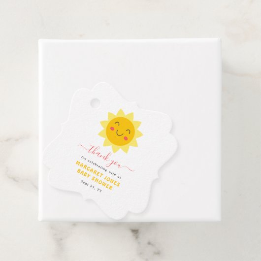 Onze kleine Sunshine Baby shower dank u Bedankjes Labels (In situ)