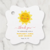 Onze kleine Sunshine Baby shower dank u Bedankjes Labels (Voorkant)