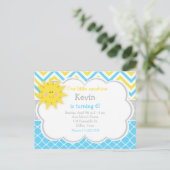 Onze kleine Sunshine Blue and Yellow verjaardagsfe Briefkaart (Staand voorkant)