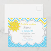 Onze kleine Sunshine Blue and Yellow verjaardagsfe Briefkaart (Voorkant / Achterkant)