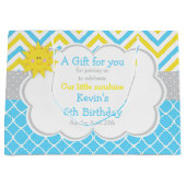 Onze kleine Sunshine Blue en Yellow Birthday Party Groot Cadeauzakje (Voorkant)