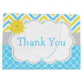 Onze kleine Sunshine Blue en Yellow Birthday Party Groot Cadeauzakje (Achterkant)