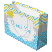 Onze kleine Sunshine Blue en Yellow Birthday Party Groot Cadeauzakje (Achterkant Gekanteld)