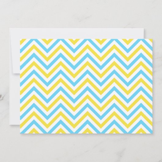 Onze kleine Sunshine Blue en Yellow Birthday Party Kaart (Achterkant)