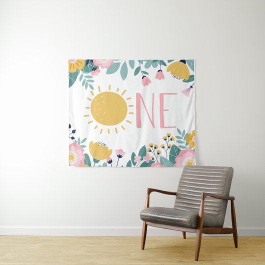 Onze kleine Sunshine Boho Floral ONE Wandkleed (In Situ (horizontaal))